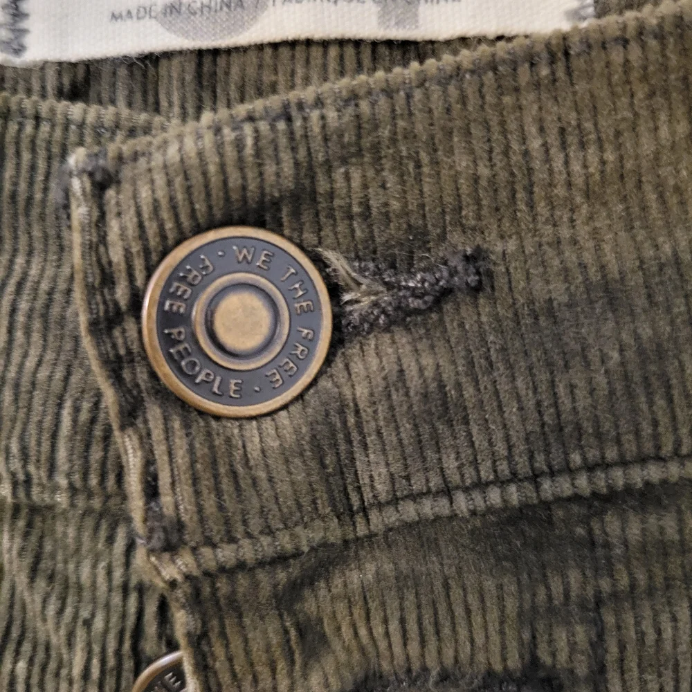 We The Free Olive Green Corduroy Skinny Bohemian Jeans/Pants. Size 31 - Picture 4 of 8